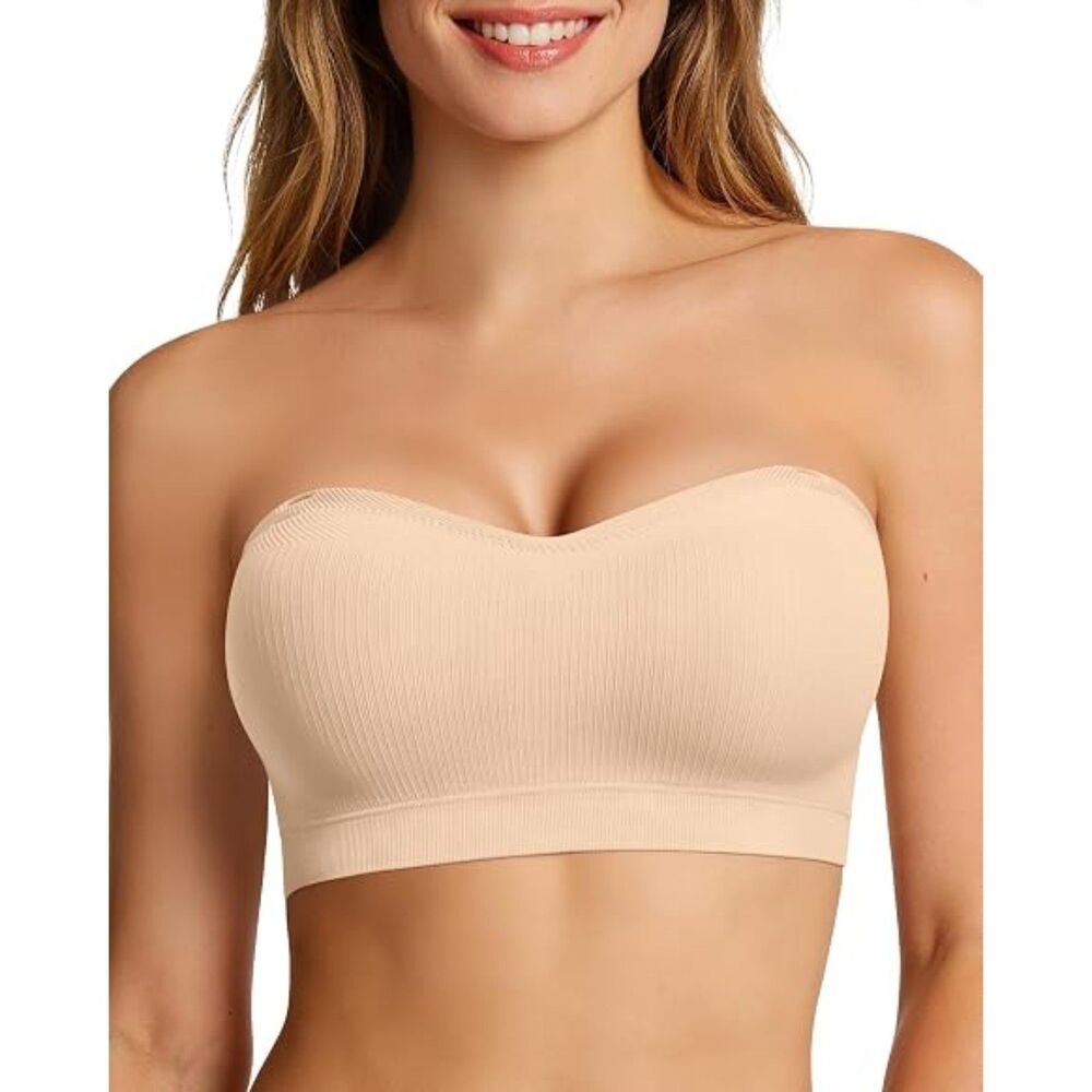 OEAK Push Up Strapless Wireless Bandeau Seamless Bra M